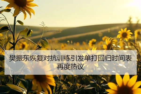樊振东恢复对抗训练引发单打回归时间表再度热议